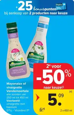 Carrefour Vandemoortele mayonaise of vinaigrette aanbieding