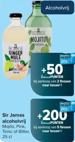 Carrefour Sir James alcoholvrij Mojito, Pink, Tonic of Bitter aanbieding