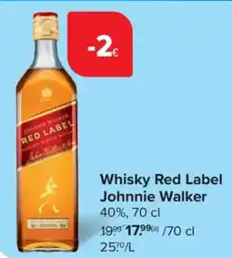 Carrefour Johnnie Walker Whisky Red Label 40% aanbieding