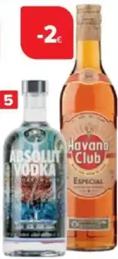 Carrefour Wodka Absolut of rum Havana Club Especial 40$ aanbieding
