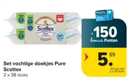 Carrefour Scottex Set vochtige doekjes Pure aanbieding