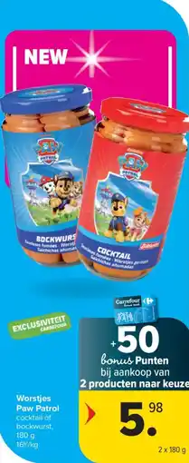 Carrefour Paw Patrol Worstjes aanbieding