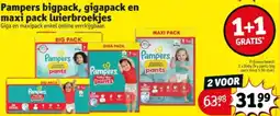 Kruidvat Pampers bigpack, gigapack en maxi pack luierbroekjes aanbieding