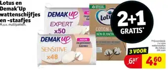 Kruidvat Lotus en Demak'Up wattenschijfjes en -staafjes aanbieding