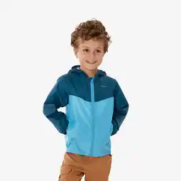 Decathlon Regenjas voor wandelen kinderen 2 tot 6 jaar MH100 zip blauw aanbieding