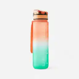Decathlon Motiverende drinkfles voor fitness 1 liter oranje groen aanbieding