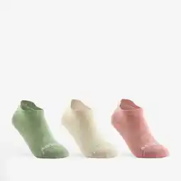 Decathlon Lage tennissokken voor kinderen RS 160 groen/beige/roze 3 paar aanbieding