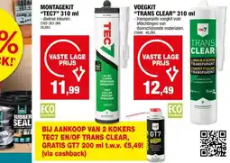 Hubo Tec7 Universele afdichtingskit 310ml transparant aanbieding