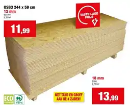 Hubo OSB 3 met tand & groef 244x59 cm 12mm aanbieding