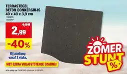 Hubo Hubo terrastegel 40x40x3,9 cm gecoat donker grijs aanbieding