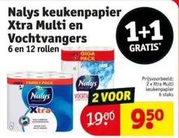 Kruidvat Nalys keukenpapier Xtra Multi en Vochtvangers aanbieding