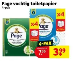 Kruidvat Page vochtig toiletpapier aanbieding