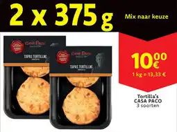 Cora Tortilla's casa paco aanbieding