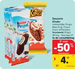Carrefour Market Desserts Kinder aanbieding