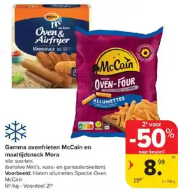 Carrefour Market Gamma ovenfrieten McCain en maaltijdsnack Mora aanbieding