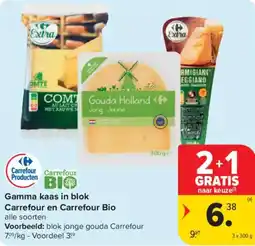 Carrefour Market Gamma kaas in blok carrefour en carrefour bio aanbieding