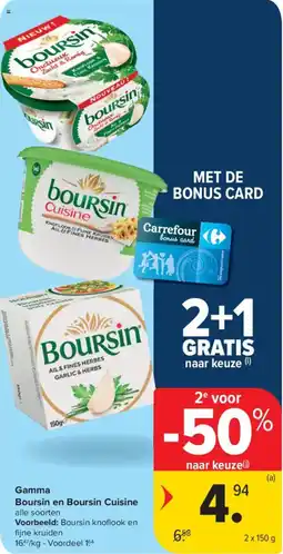 Carrefour Market Gamma boursin en boursin cuisine aanbieding
