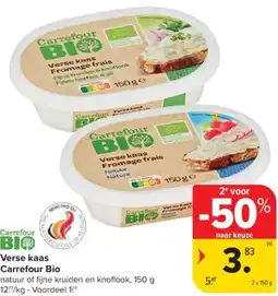 Carrefour Market Verse kaas Carrefour Bio aanbieding