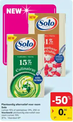 Carrefour Market Plantaardig Alternatief voor Room Solo aanbieding