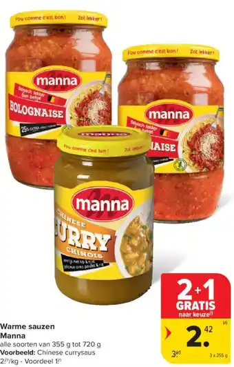 Carrefour Market Warme Sauzen Manna aanbieding