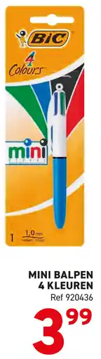 Trafic BiC Mini Balpen 4 Kleuren aanbieding