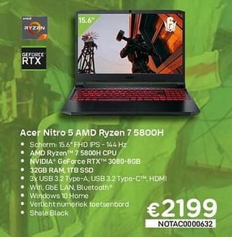 CompuDeals Acer nitro 5 amd ryzen 7 5800h aanbieding