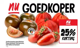 Jumbo Jumbo tomaten specialiteiten (coeur de boeuf, san marzano, chef délice en kumato) aanbieding