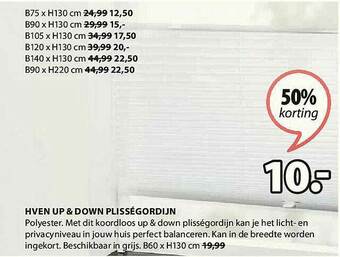 Jysk Hven Up & Down Plisségordijn aanbieding