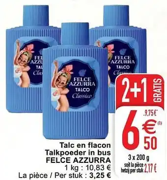 Cora Talc en flacon talkpoeder in bus felce azzurra aanbieding