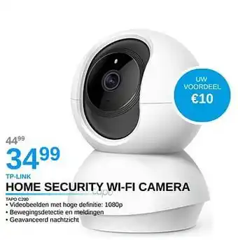 Tp-link home security wi-fi camera tapo c200