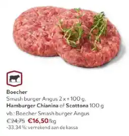 OKay Boecher Smash burger Angus, Hamburger Chianina of Scottona aanbieding