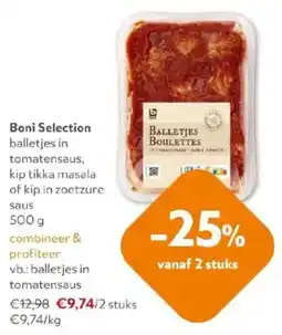 OKay Boni Selection balletjes in tomatensaus, kip tikka masala of kip in zoetzure saus aanbieding