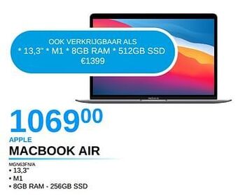 VCD Apple macbook air mgn63fn-a aanbieding