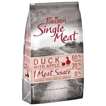 Zooplus 12kg Single Meat Adult Eend met Appel Purizon Hondenvoer aanbieding