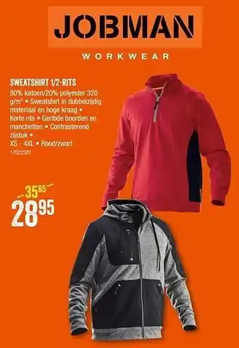 Sweatshirt 1-2-rits