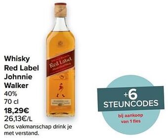Carrefour Whisky red label johnnie walker aanbieding