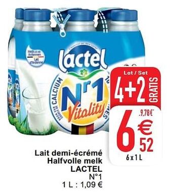 Cora Lait demi-écrémé halfvolle melk lactel aanbieding