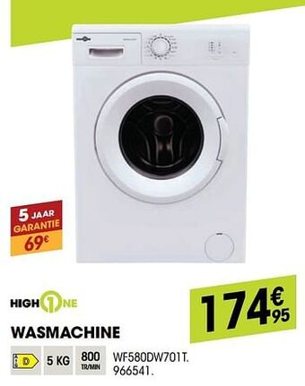 Electro Depot Highone wasmachine wf580dw701t aanbieding