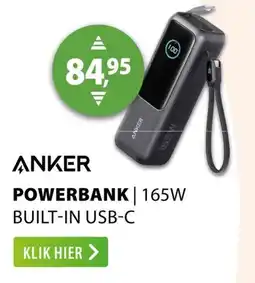 Expert Anker powerbank | 165w built-in usb-c aanbieding