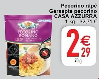 Cora Pecorino râpé geraspte pecorino casa azzurra aanbieding