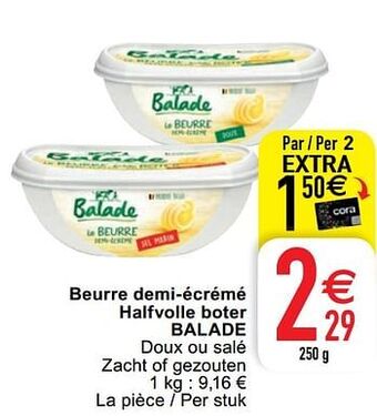 Cora Beurre demi-écrémé halfvolle boter balade aanbieding