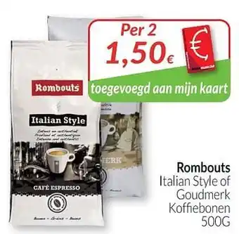 Intermarché Rombouts italian style of goudmerk koffiebonen aanbieding