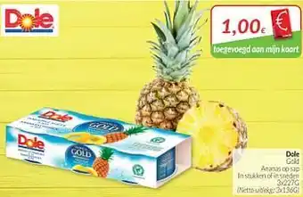 Dole gold ananas op sap in stukken of in sneden