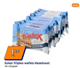 Action Solen Triplex wafels Hazelnoot aanbieding