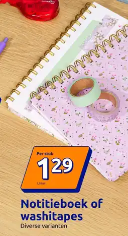 Action Notitieboek of washitapes aanbieding