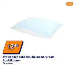 Action my wonder dubbelzijdig memoryfoam hoofdkussen aanbieding