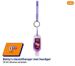 Action Betty's sleutelhanger met handgel aanbieding