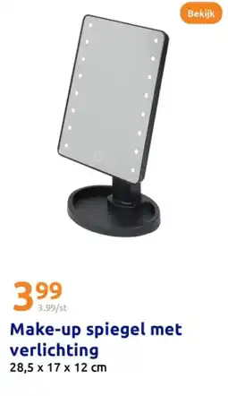 Action Make-up spiegel met verlichting aanbieding