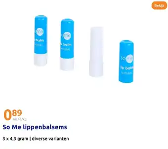Action So Me lippenbalsems aanbieding