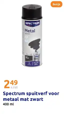Action Spectrum spuitverf voor metaal mat zwart aanbieding